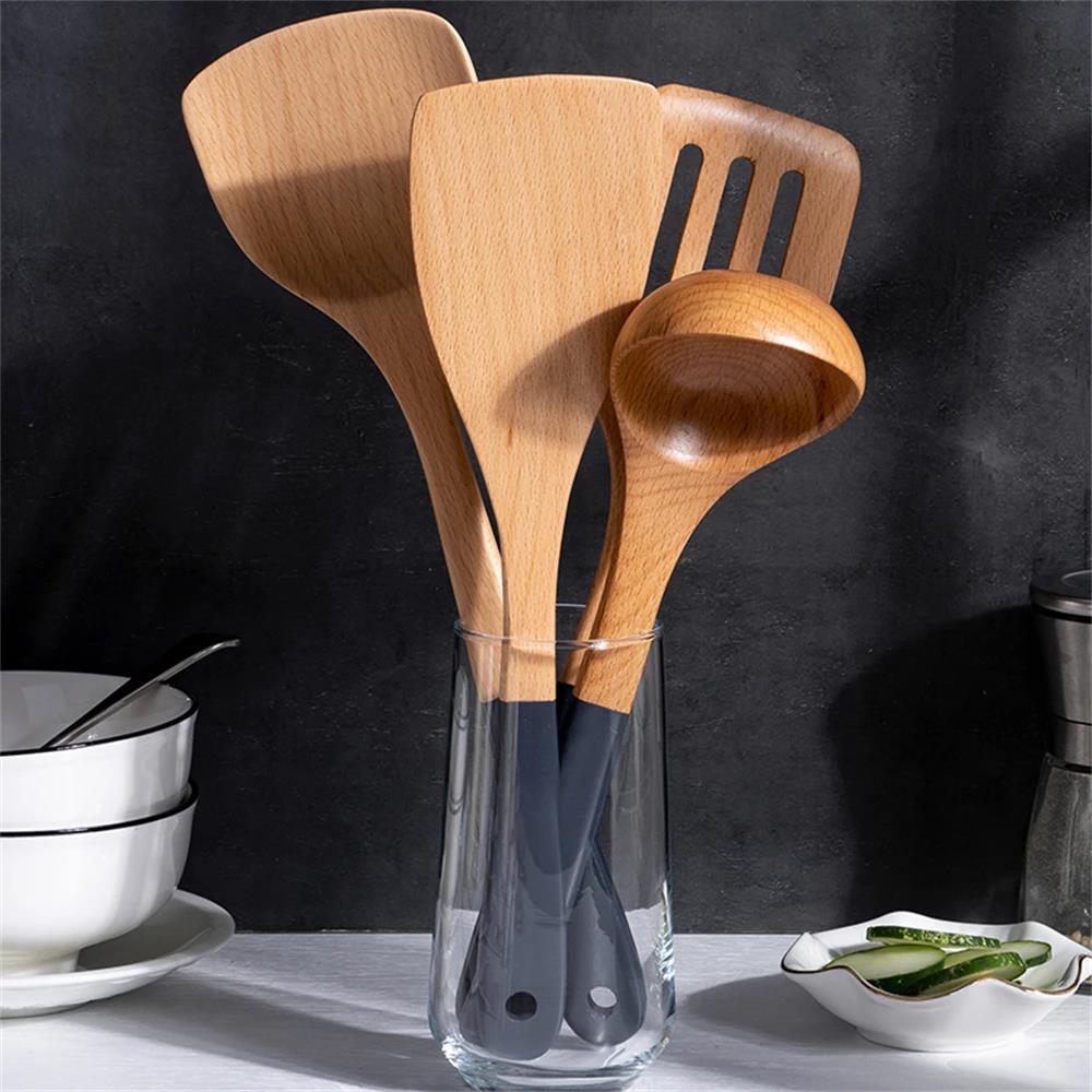 Kitchen Gadgets And Utensils - Многофункциональные деревянные лопатки с антипригарным покрытием,