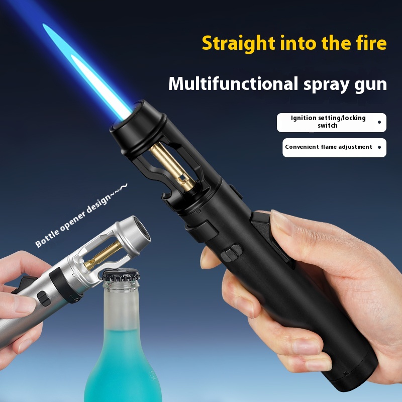 Kitchen Gadgets China - Мощная металлическая газовая турбо-зажигалка, ветрозащитная, многоразовая,
