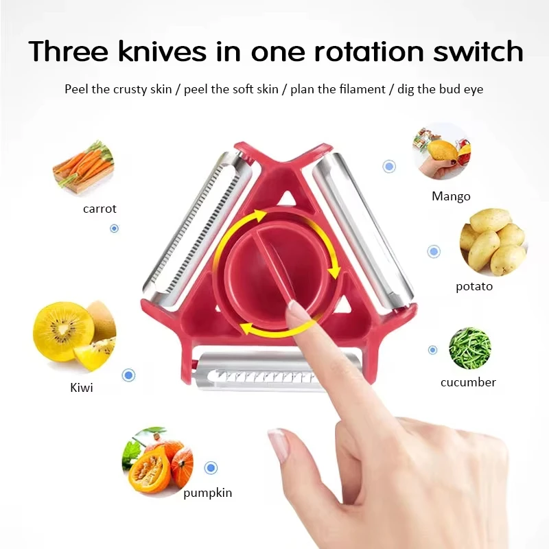 Kitchen Gadgets Vegetable Cutter - Набор из 3 овощечисток-шинкователей: многофункциональная терка